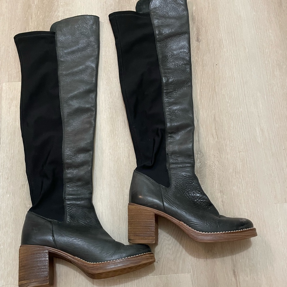 Gorgeous Free People Black Over the Knee Boots